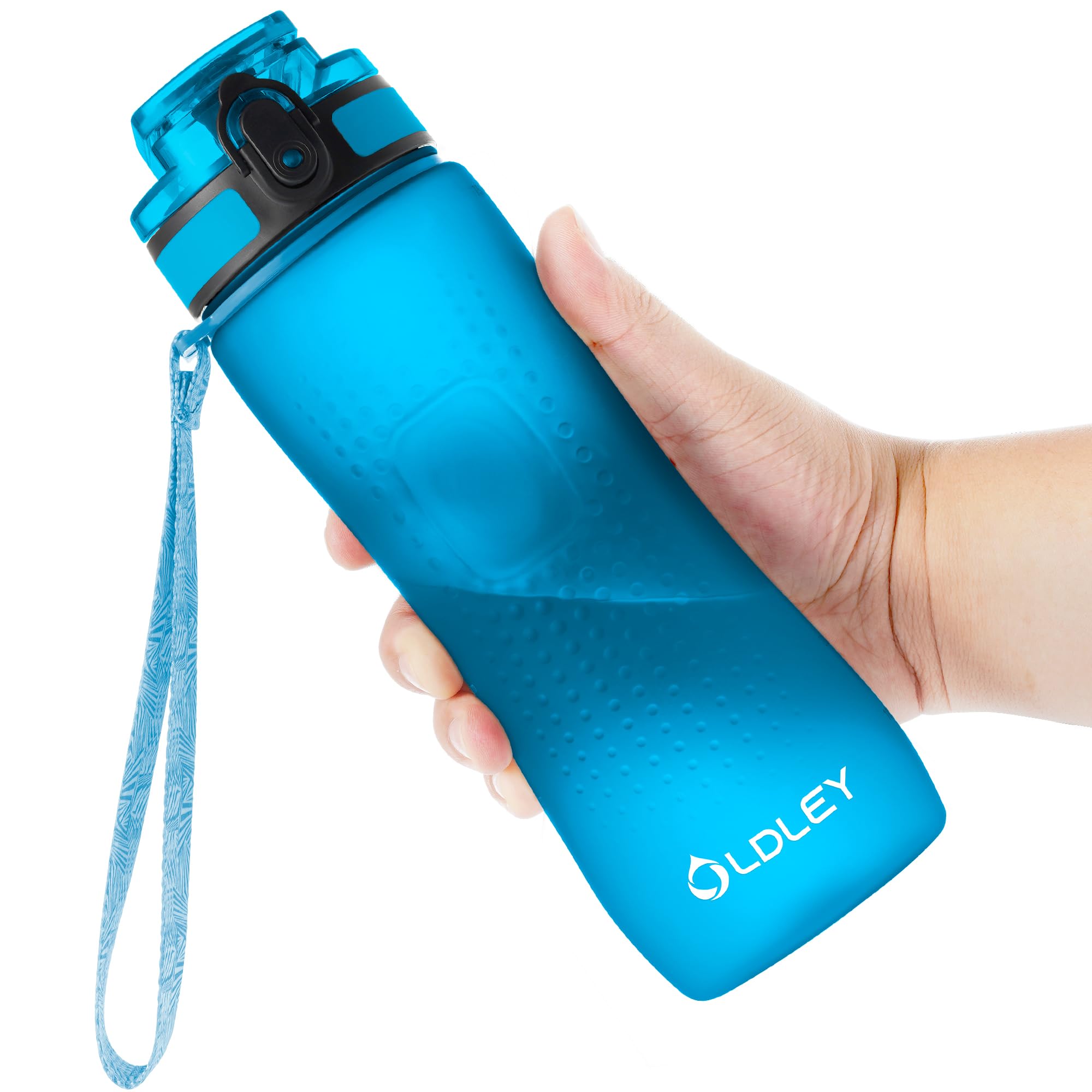 OLDLEY 32 oz Water Bottle, Motivational Water Bottle with Time Marker, Sports Water Bottle With Strap, Leakproof & BPA Free Large Water Bottles for School, Gym, Travel, Outdoor, Tritan, Transparent