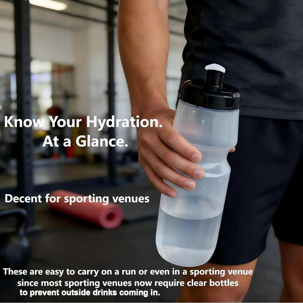 Bike Water Bottle Sports Squeeze Bottle, 24oz Bicycle Water Bottles with a Leak-proof Cap, BPA Free, Suitable for Gym Cycling Hiking Outdoor Sports.(clear