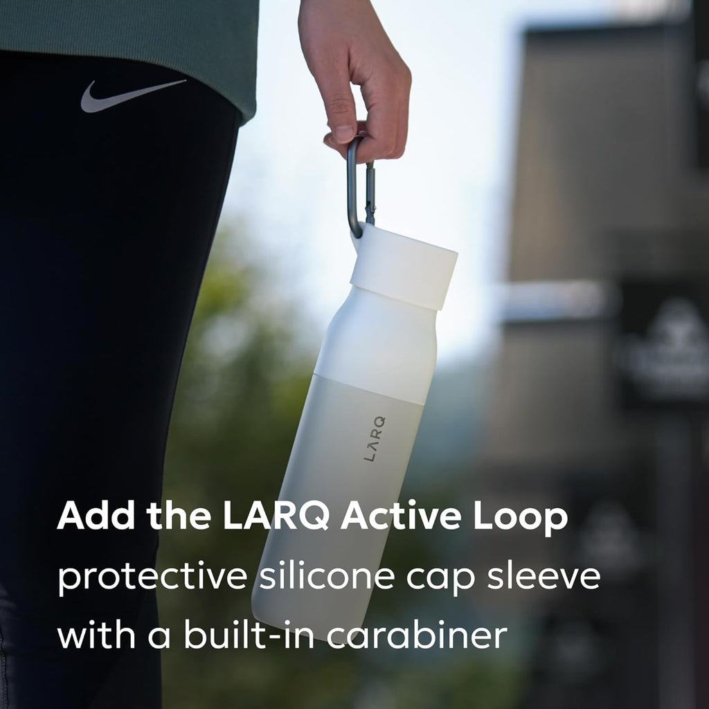 LARQ Bottle PureVis 17 oz - Self-Cleaning and Insulated Stainless Steel Water Bottle with UV Water Purifier and Award-winning Design | Reusable & Travel Friendly, 1-Year Warranty, Granite White