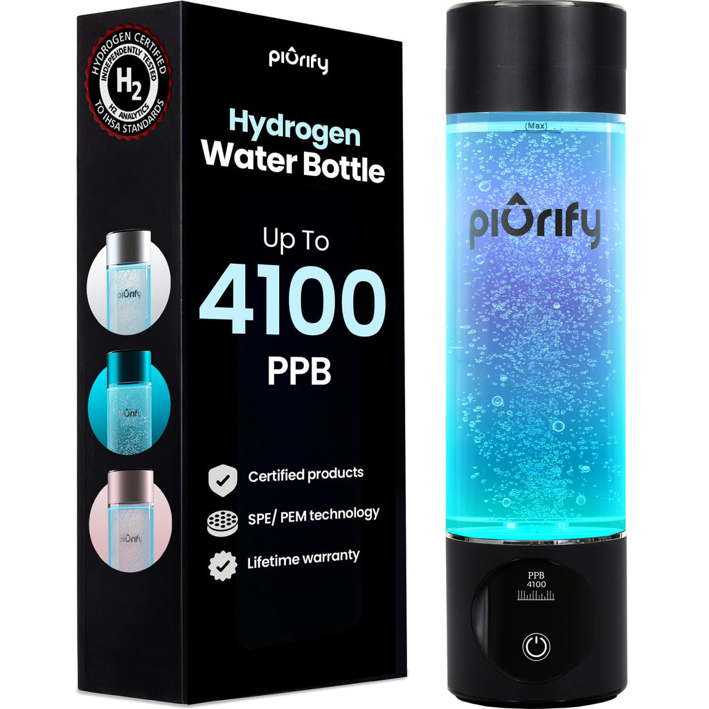 Hydrogen Water Bottle Generator - Up to 4100+ PPB - SPE/PEM Technology - Certified H2 Generator - Portable Athletic Performance & Hydration System - 6-Hour Hydrogen Retention, 10 oz (Turquoise)
