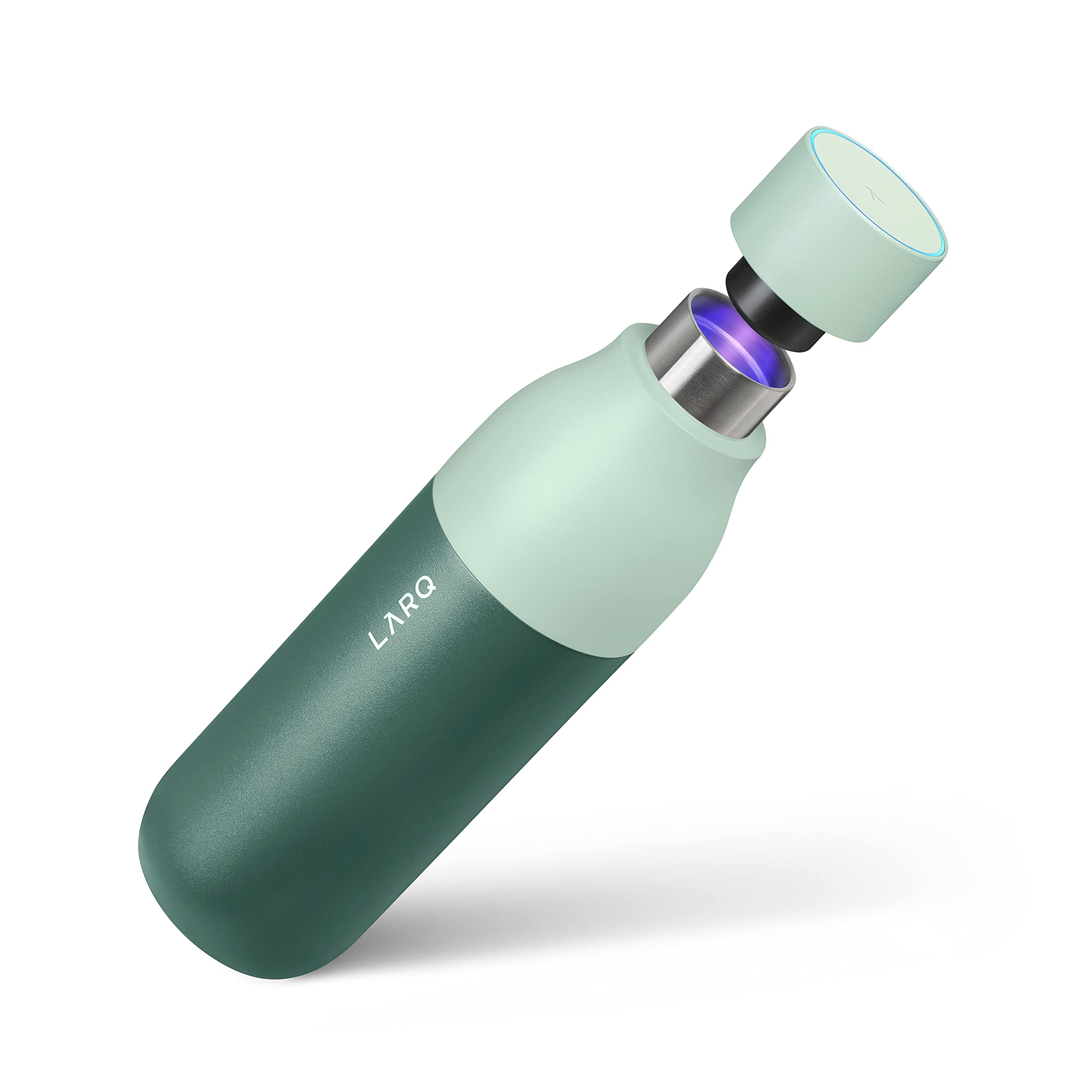 LARQ Bottle PureVis 17 oz - Self-Cleaning and Insulated Stainless Steel Water Bottle with UV Water Purifier and Award-winning Design | Reusable & Travel Friendly, 1-Year Warranty, Granite White