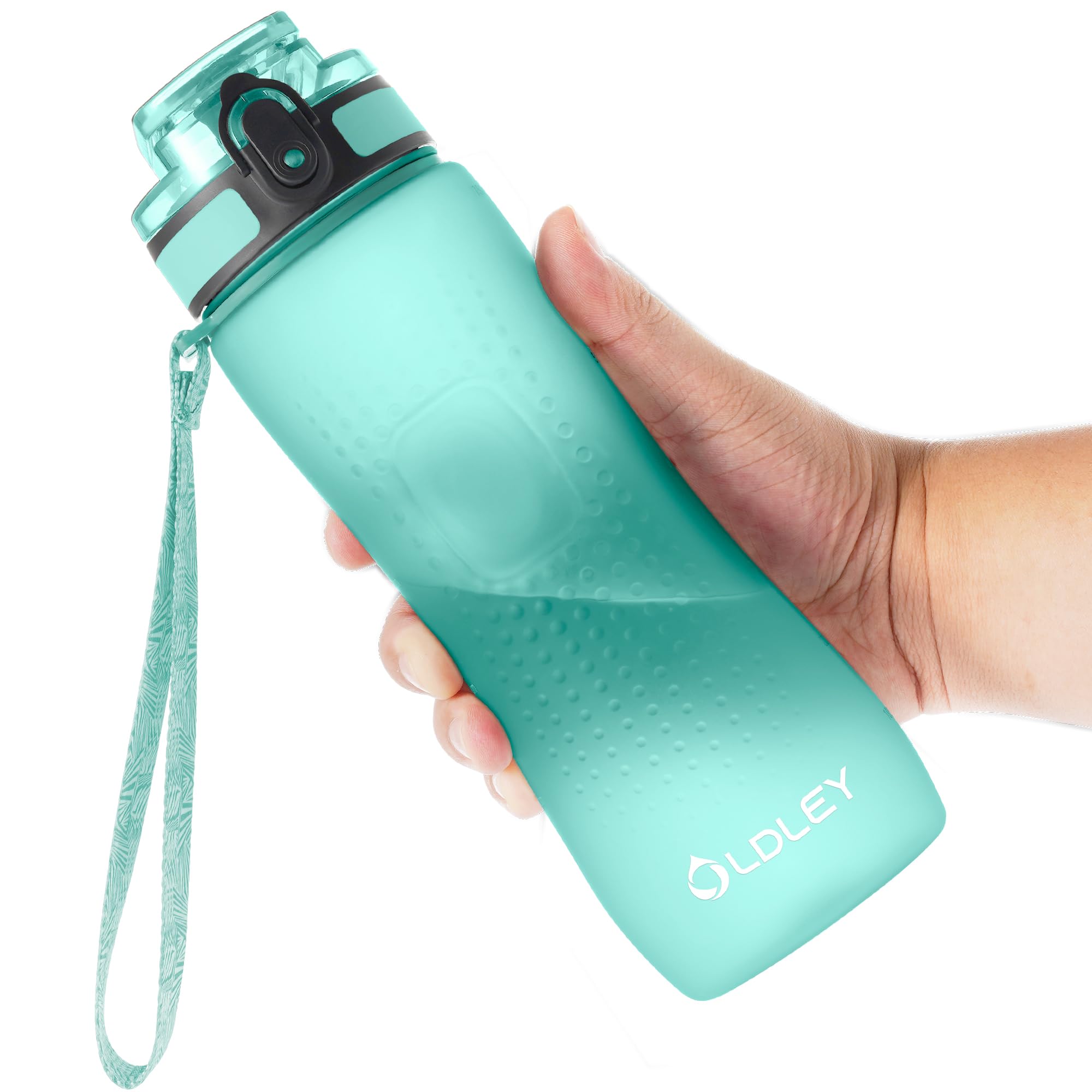 OLDLEY 32 oz Water Bottle, Motivational Water Bottle with Time Marker, Sports Water Bottle With Strap, Leakproof & BPA Free Large Water Bottles for School, Gym, Travel, Outdoor, Tritan, Transparent