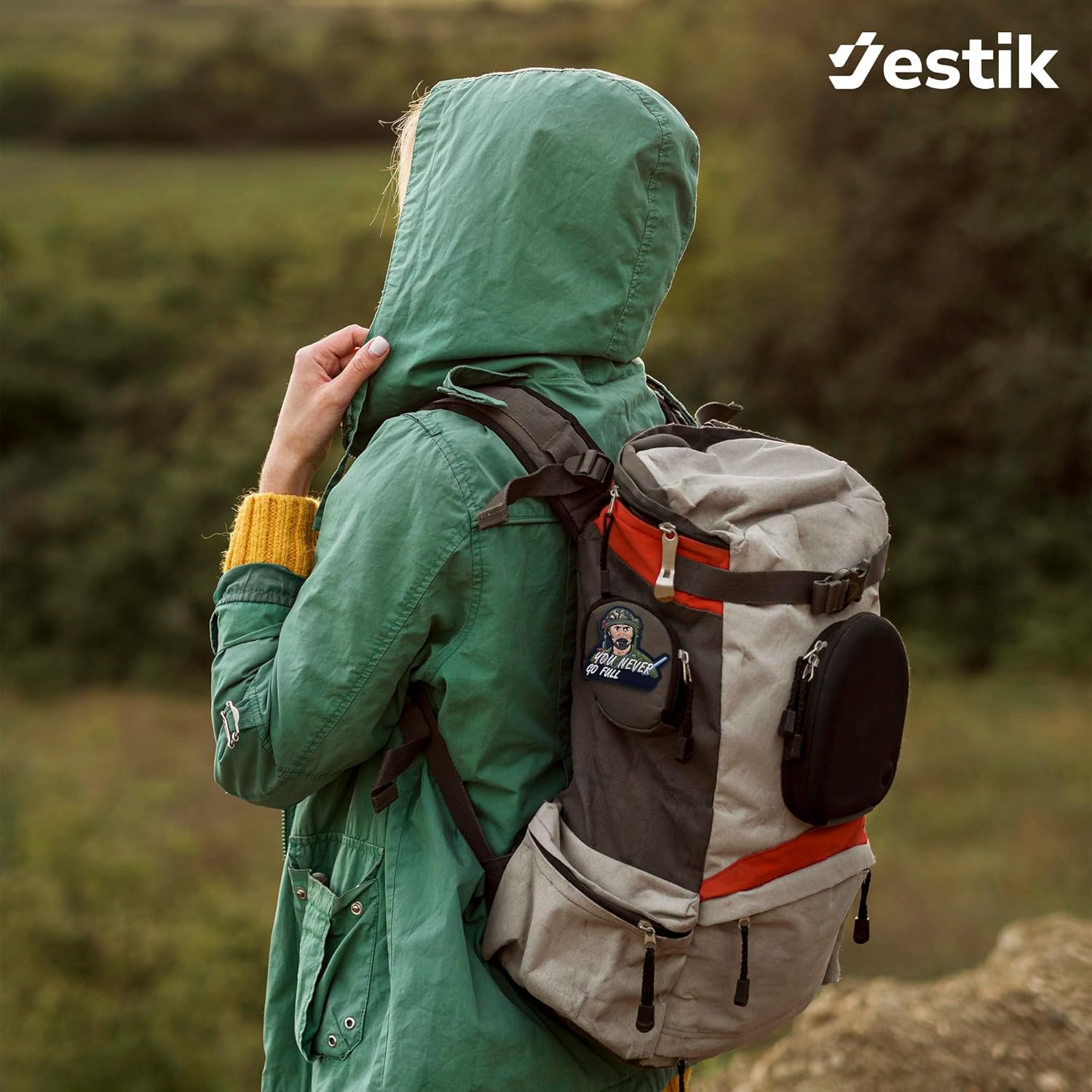 Jestik PVC Patch, Funny Patches, Humorous Tactical Morale Patch with Hook and Loop Fastener, Cute Patches for Backpacks, Military Uniforms, Jeans, Jackets, Vests, Hats & More - Never Go Full