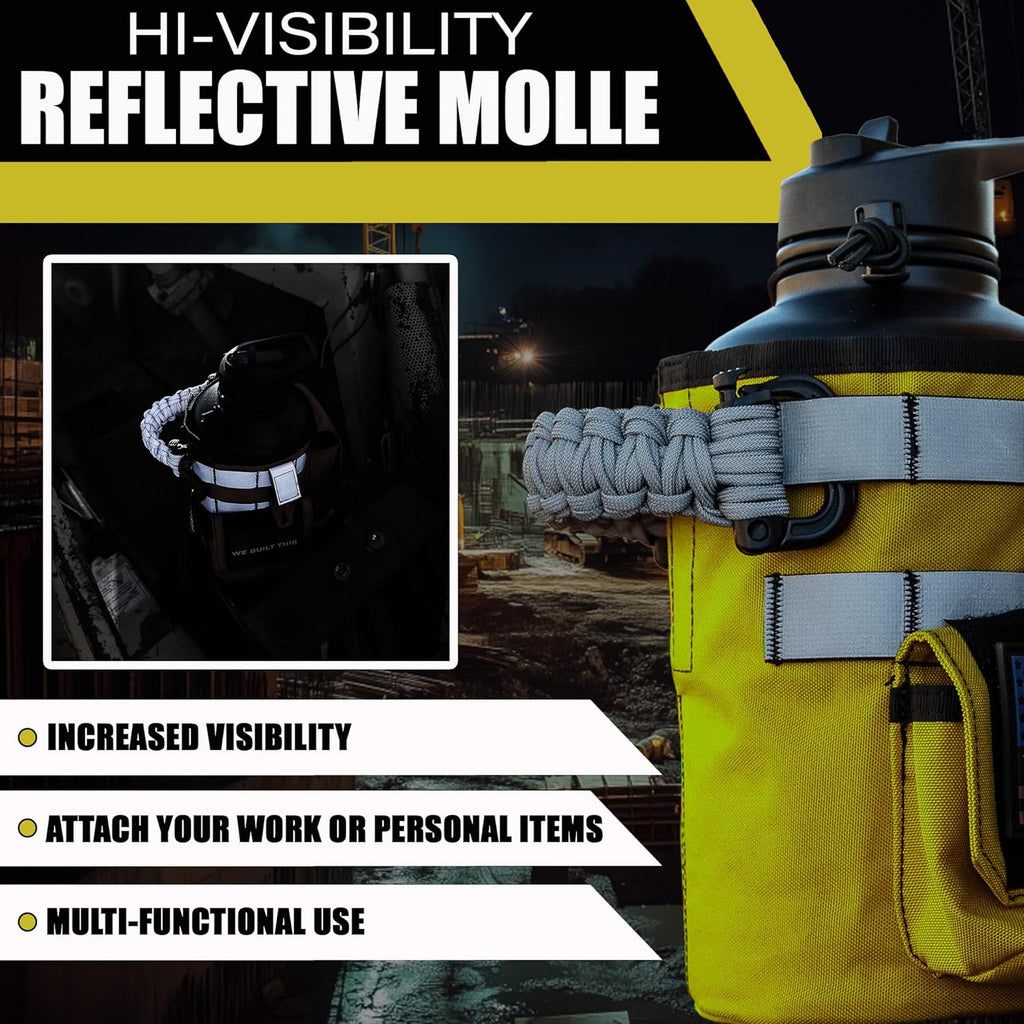 Iron Infidel Workforce Water Bottle - 64 oz Insulated Stainless Steel | Half Gallon Vacuum Water Jug | Paracord Handle, Removable Sleeve | Large Thermal Flask | Hiking, Camping, Workouts (Yellow)