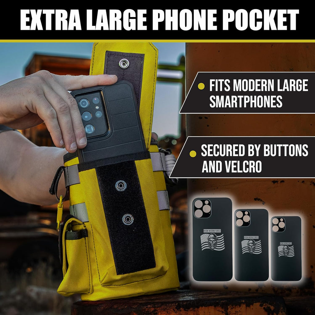 Iron Infidel Workforce Water Bottle - 64 oz Insulated Stainless Steel | Half Gallon Vacuum Water Jug | Paracord Handle, Removable Sleeve | Large Thermal Flask | Hiking, Camping, Workouts (Yellow)